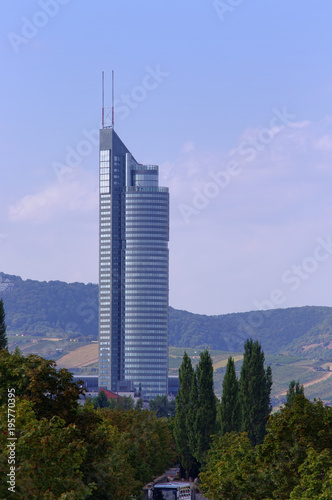 Photography Vienna city scene, view of Millenium Tower