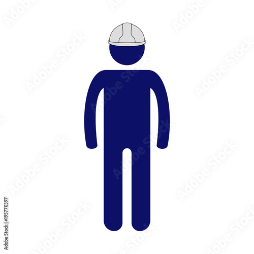 Site worker with helmet isolated vector icon on white background