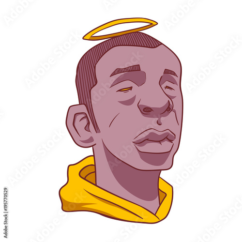 Black man with a head nimbus