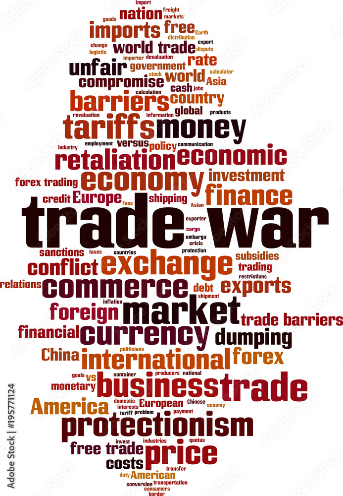 Obraz premium Trade war word cloud