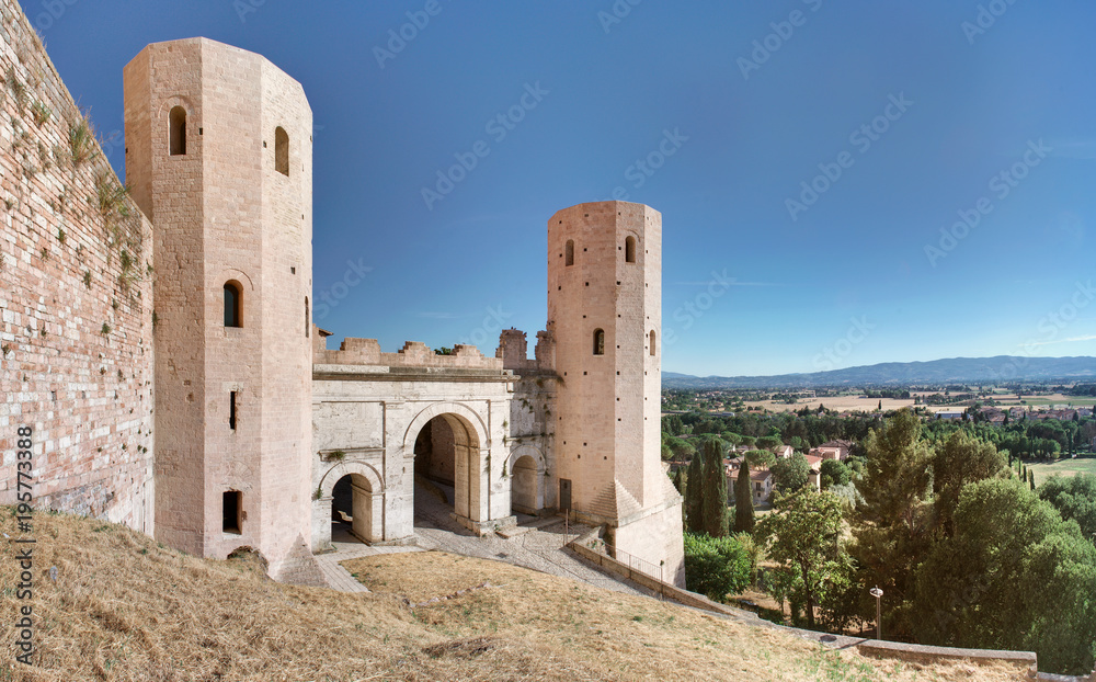 The ancient Roman gate of the city of Spello in Umbria