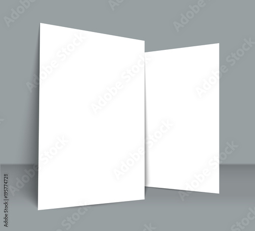 Poster blank bi fold brochure mockup cover template