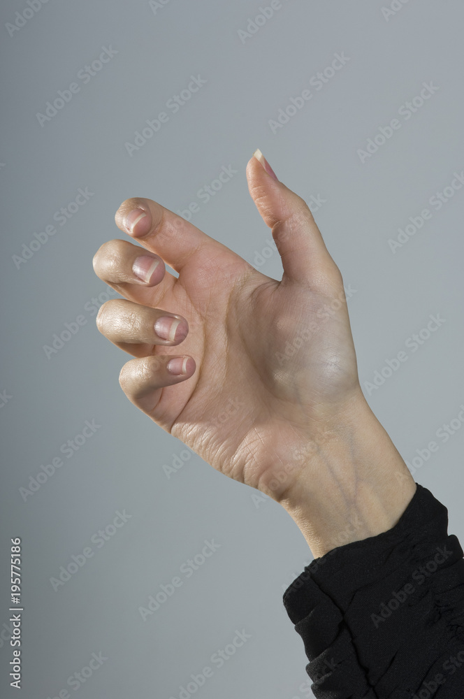 Empty Female Hand For Placing Mobile Phone Isolated