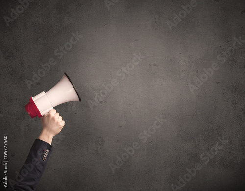 Megaphone on plain background