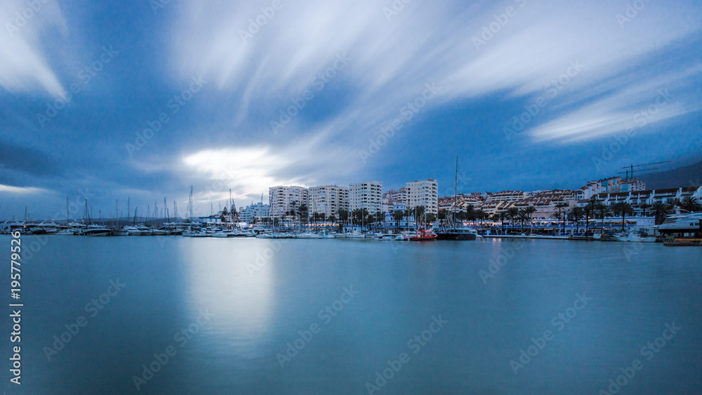 Fototapeta premium Estepona Port at dusk