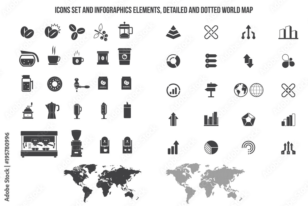 coffee icon set vector coffee icon set vector