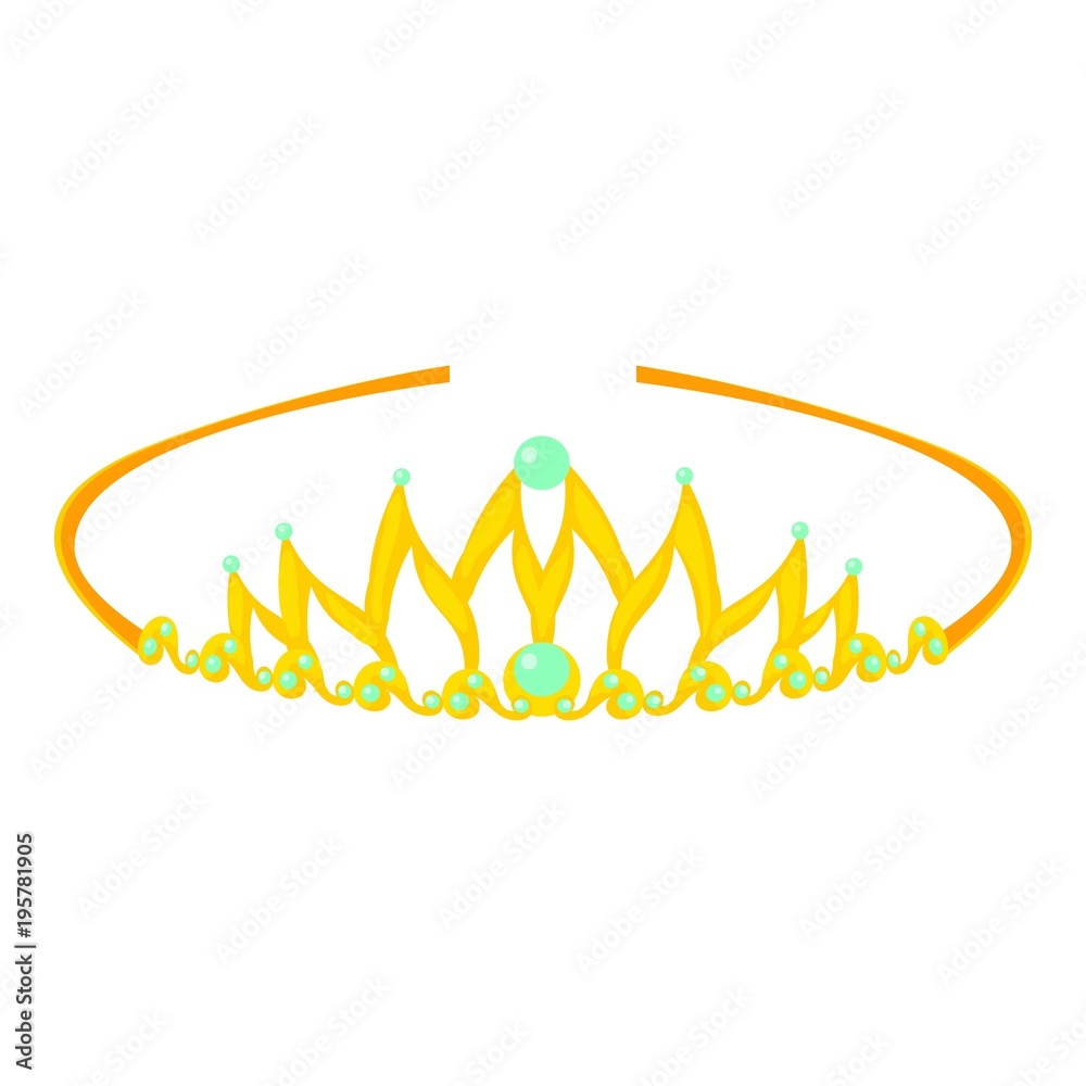 Tiara icon, cartoon style