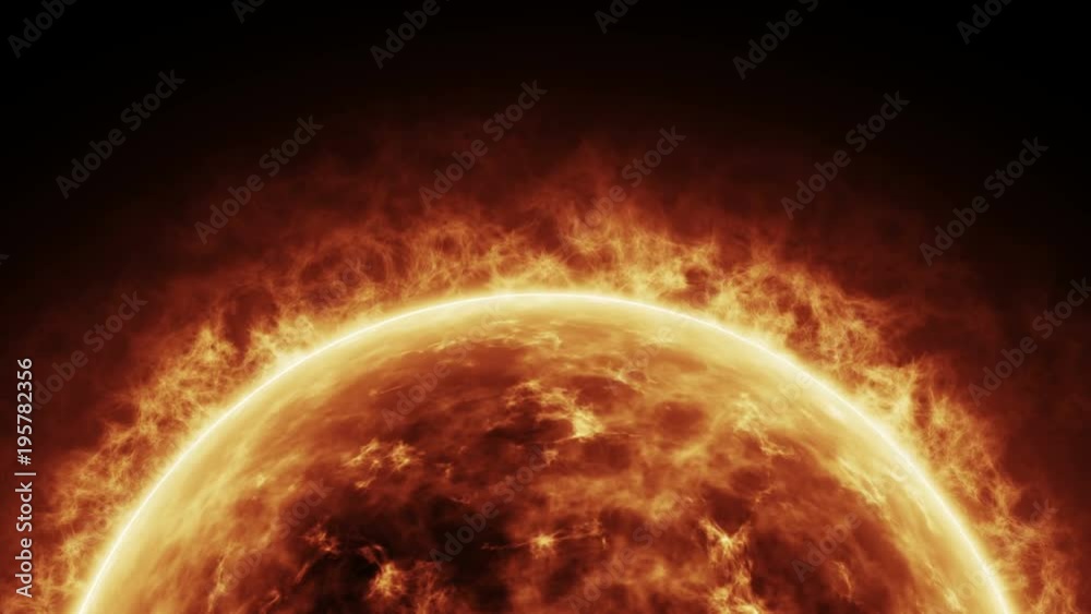 Realistic Sun surface with heat solar waves and flames. 4K UltraHD ...