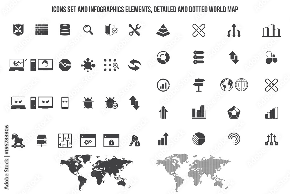 Cyber security icon set Cyber security icon set