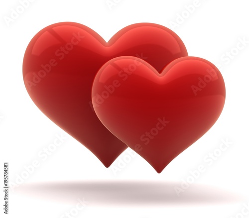 hearts 3d illustration