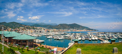 Panoramic view of Varazze Marina in Liguria, Italy