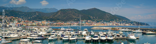 Panoramic view of Varazze Marina in Liguria, Italy