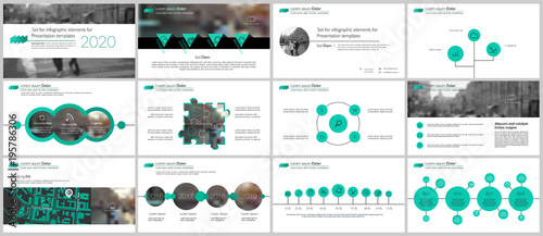 Green presentation templates elements on a white background. Vector infographics. Use in Presentation, flyer and leaflet, corporate report, marketing, advertising, annual report, banner.