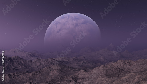 Fototapeta Naklejka Na Ścianę i Meble -  3d rendered Space Art: Alien Planet - A Fantasy Landscape