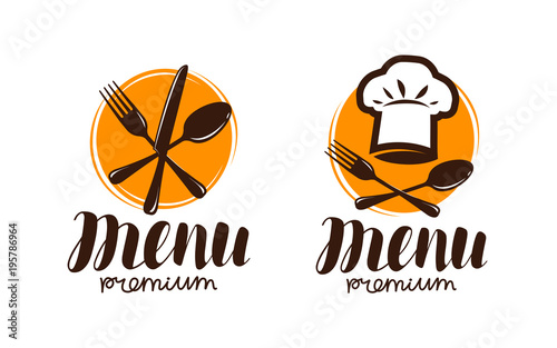 Restaurant menu, logo or label. Cooking, cuisine concept. Vector illustration