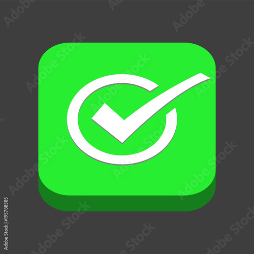 check mark,tick,yes,vote icon,color green model 3D