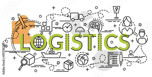 Flat colorful design concept for Logistics. Infographic idea of making creative products..Template for website banner, flyer and poster.