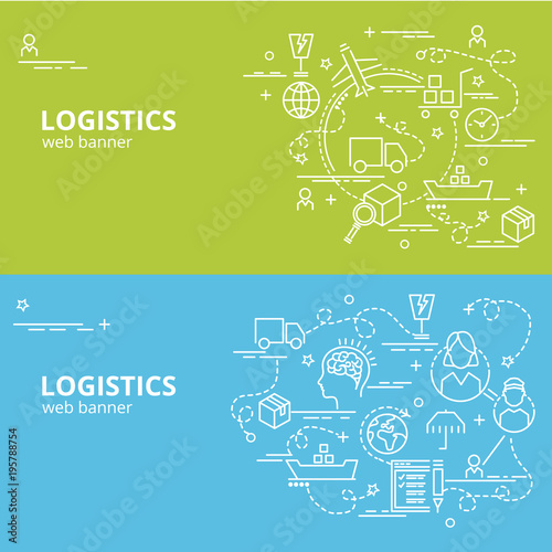 Flat colorful design concept for Logistics. Infographic idea of making creative products..Template for website banner, flyer and poster.