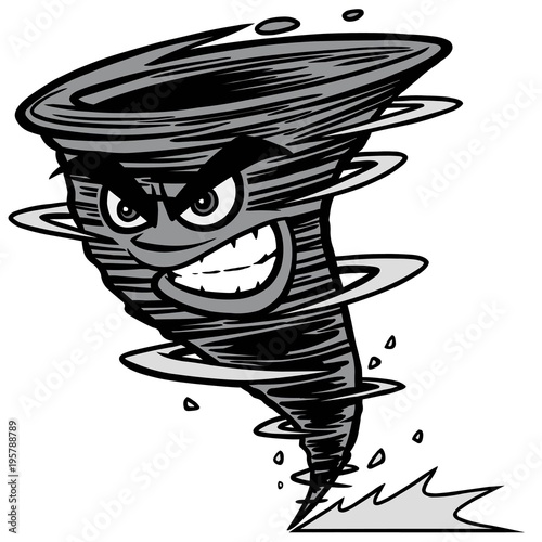 Twister Mascot Illustration - A vector cartoon illustration of a Twister Team Mascot.
