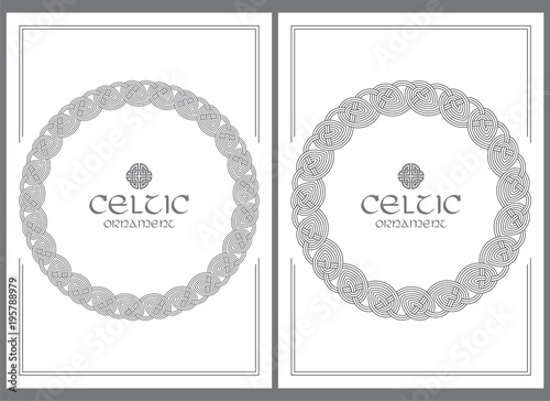 Celtic knot braided frame border ornament. A4 size