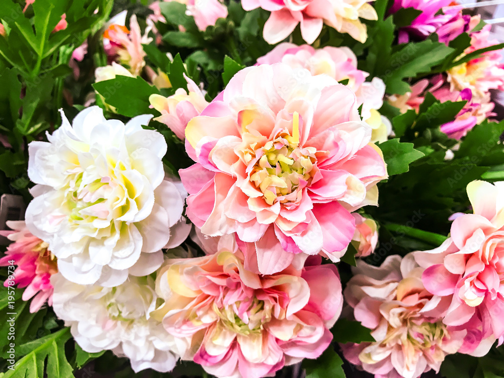 Background of artificial flowers Background of artificial flowers