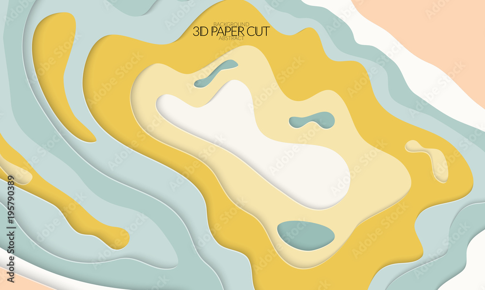 Abstract banner template with 3D paper cut art Abstract banner template with 3D paper cut art