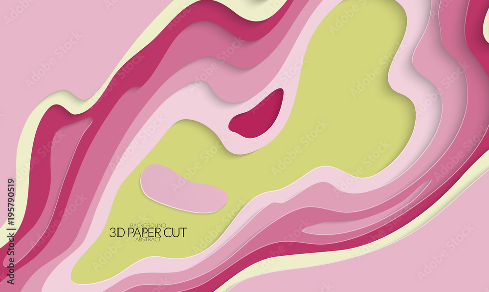 Abstract banner template with 3D paper cut art Abstract banner template with 3D paper cut art