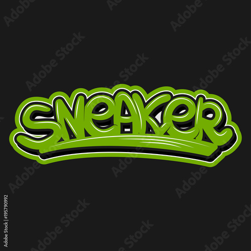 Sneaker text in graffiti style