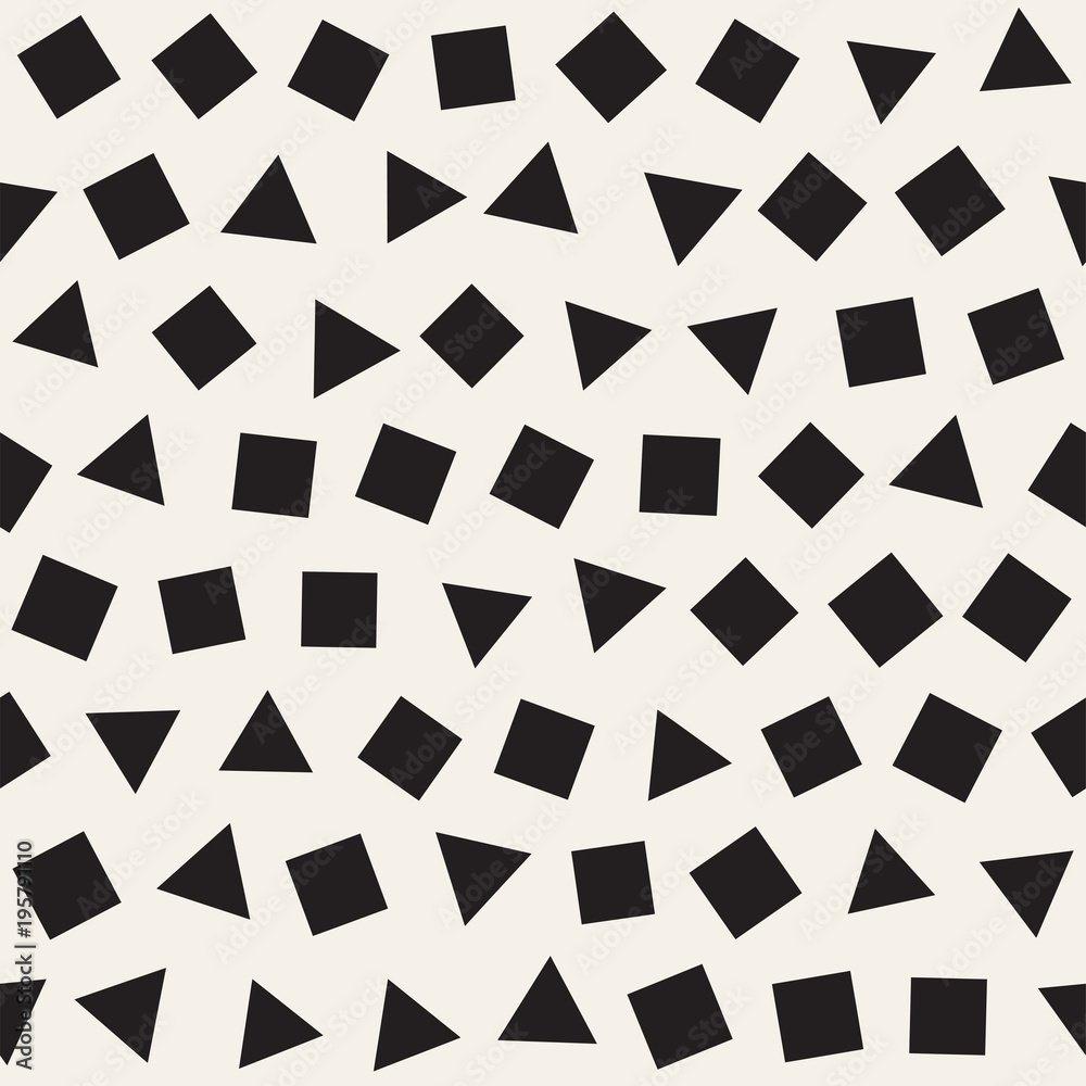Seamless chaotic patterns. Randomly scattered geometric shapes. Abstract retro background design Seamless chaotic patterns. Randomly scattered geometric shapes. Abstract retro background design