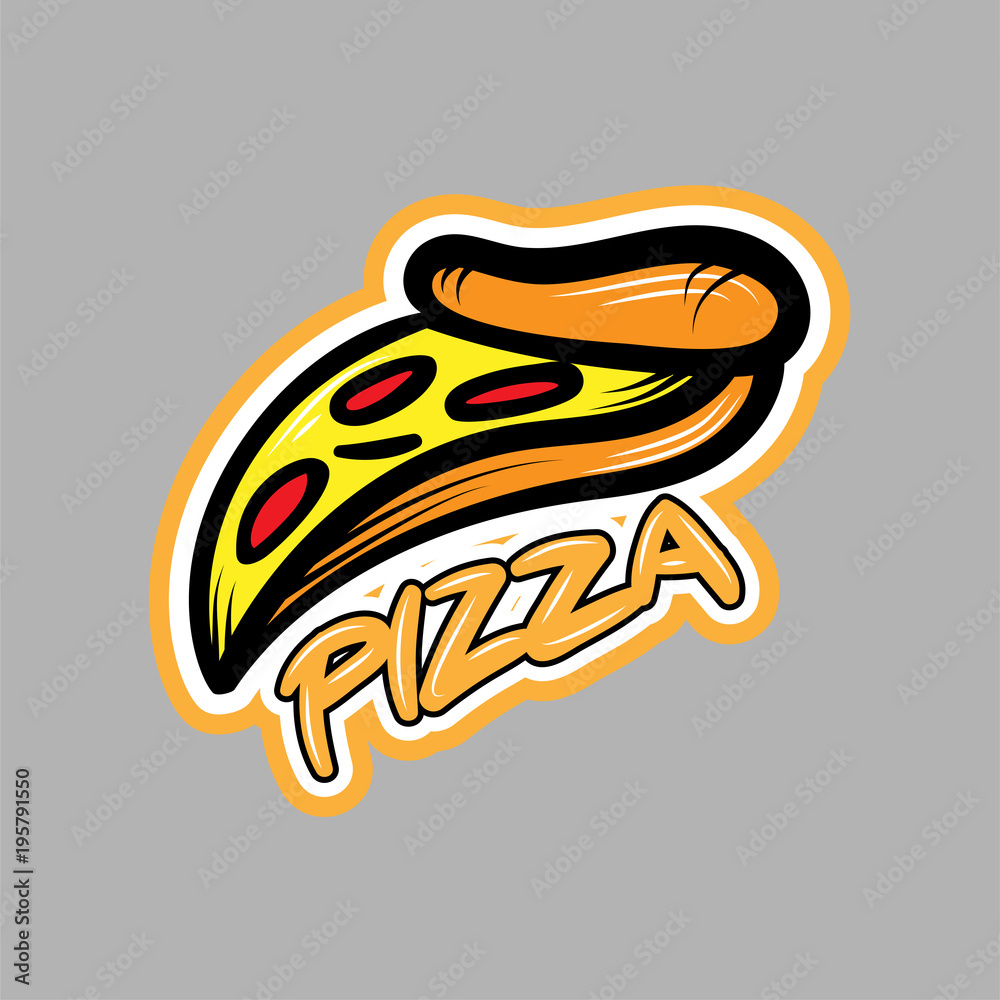 Pizza logo in graffiti style Pizza logo in graffiti style