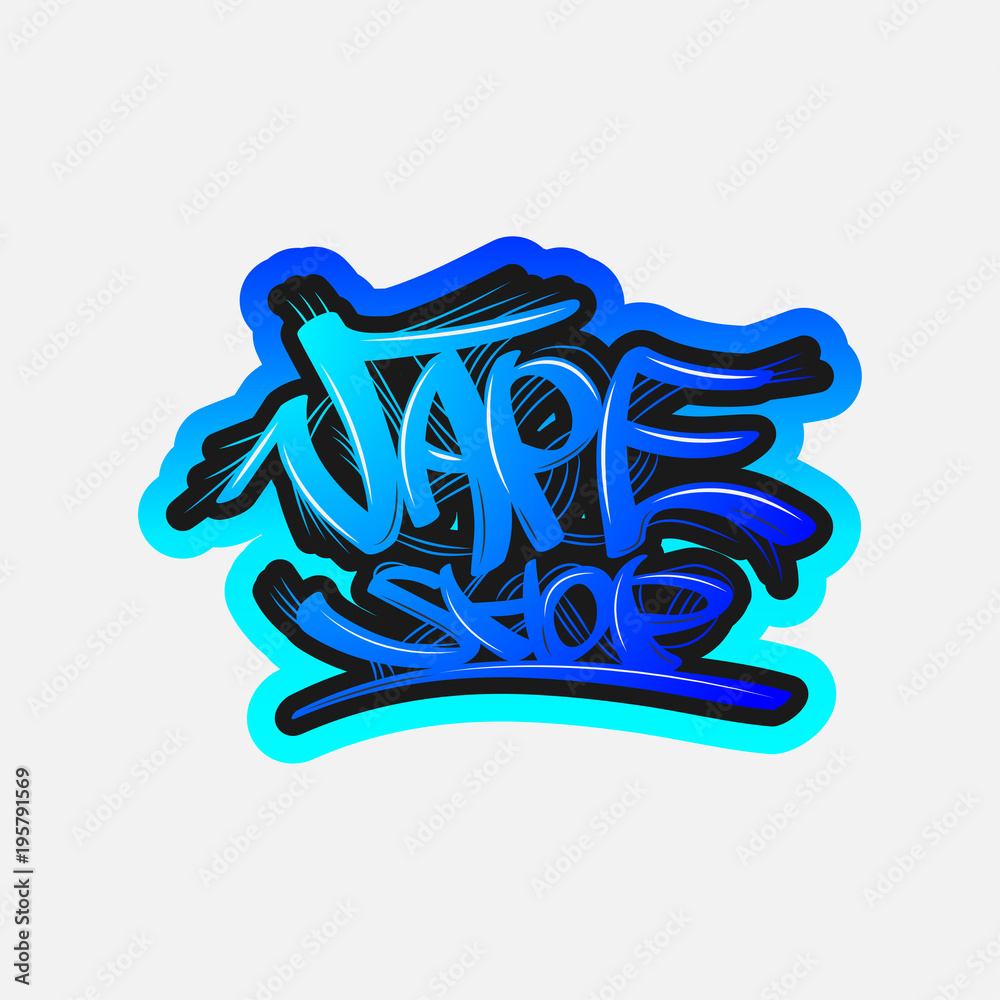 Vape shop text in graffiti style Stock Vector | Adobe Stock