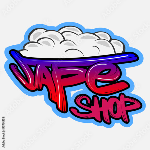 Vape shop text in graffiti style