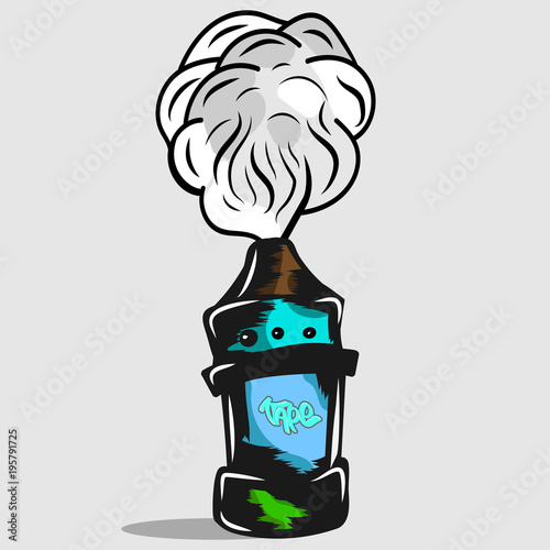Vape device in graffiti style