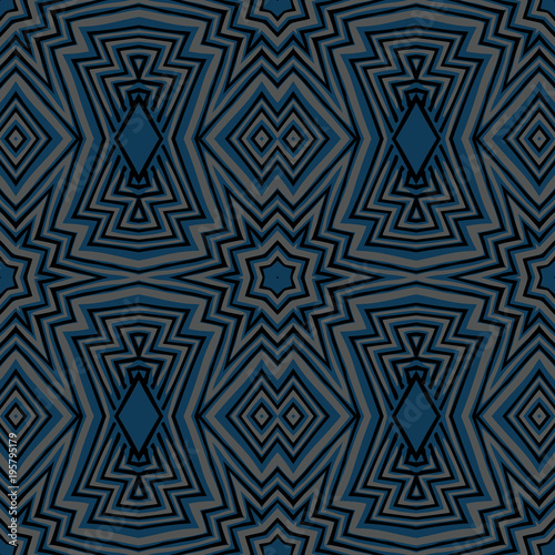 Seamless striped vector pattern with tribal and ethnic motifs