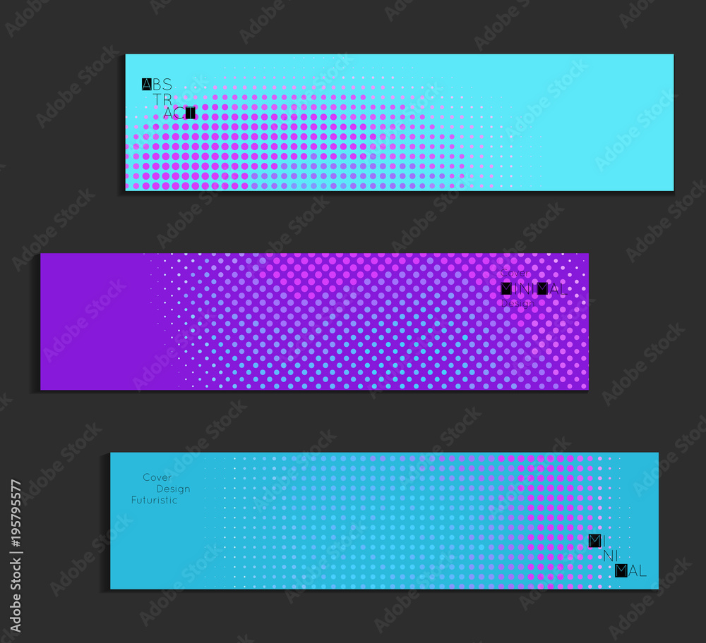 Geometric halftone gradient texture cover banner template