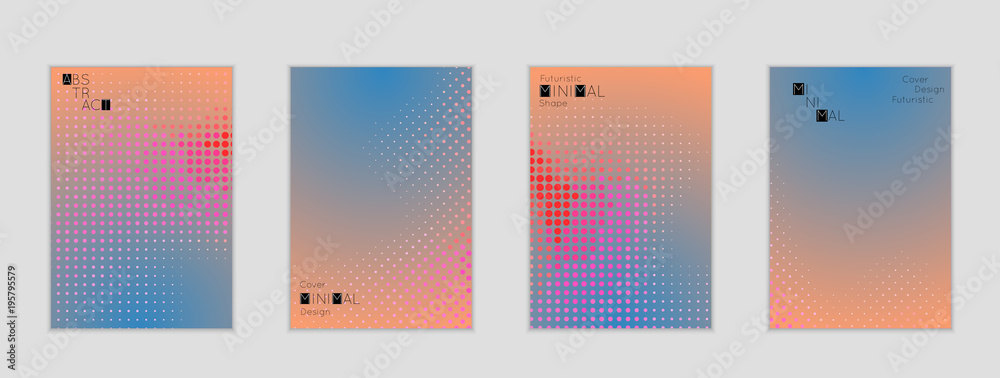 Geometric halftone gradient texture cover banner template