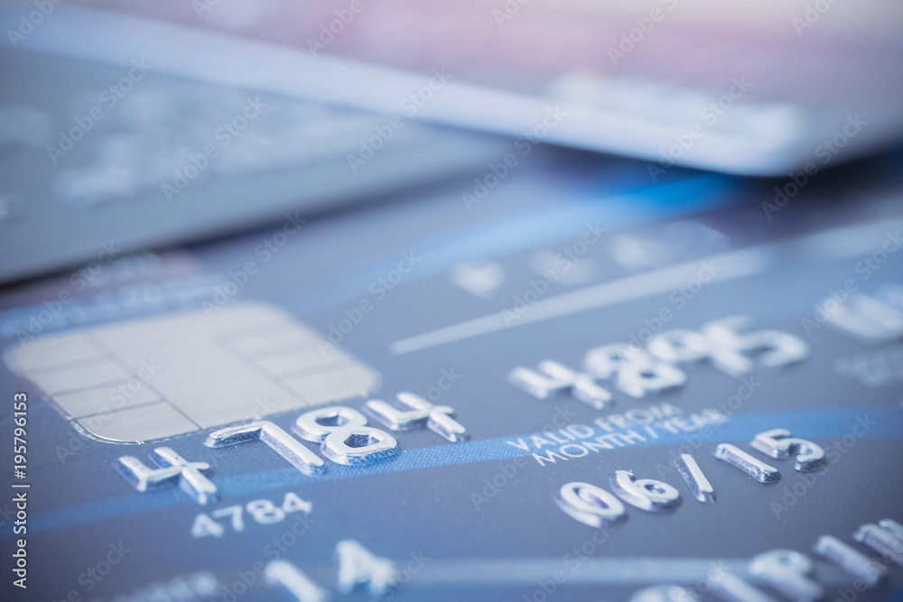 Close up shot credit card selective focus for background Close up shot credit card selective focus for background