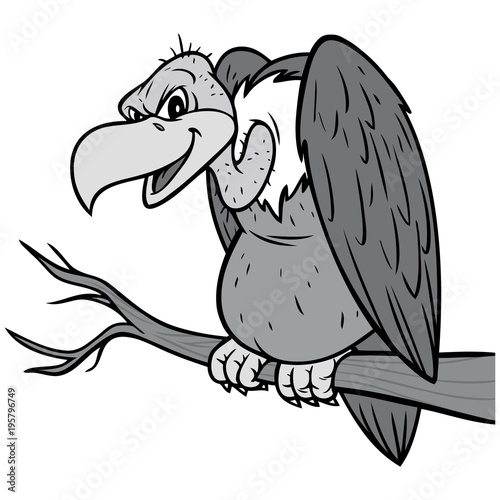 Vulture Illustration - A vector cartoon illustration of a Vulture mascot.
