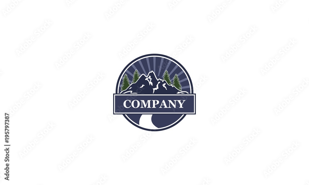 Obraz premium Mountain label. Vector icon., Outdoor logo design template, 