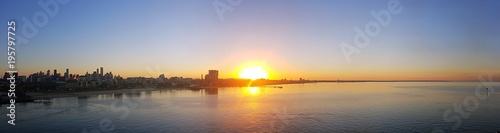 Sonnenaufgang Melbourne Hafen Panorama