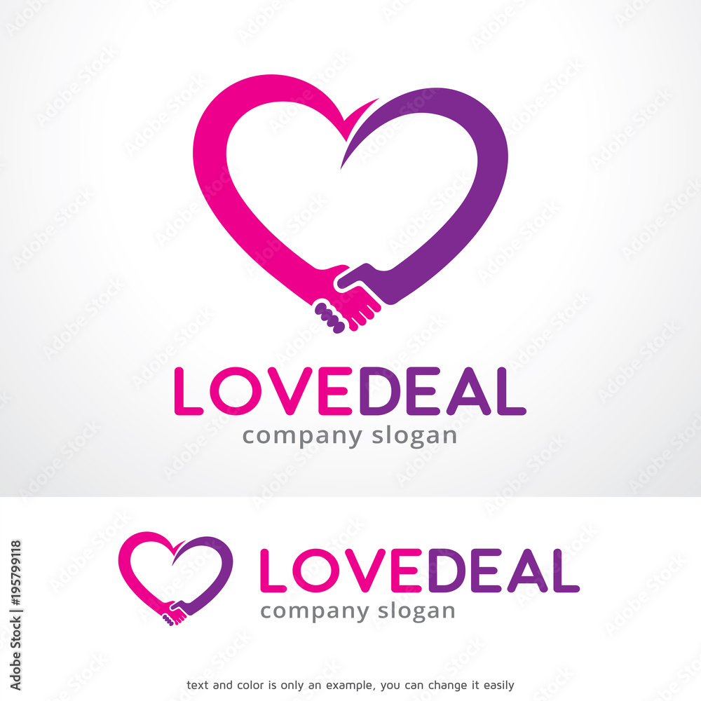 Love Deal Logo Template Design Vector, Emblem, Design Concept, Creative Symbol, Icon