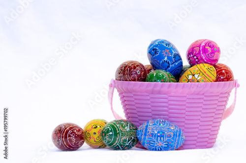 Easter egg basket close-up