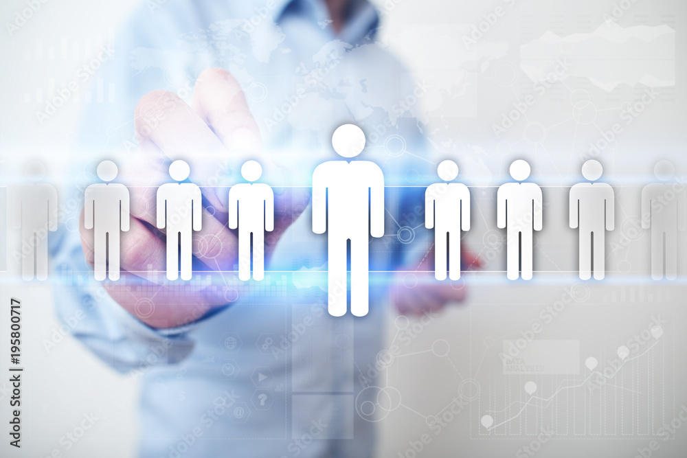 Human resource management, HR, recruitment, leadership and teambuilding. Business and technology concept. Human resource management, HR, recruitment, leadership and teambuilding. Business and technology concept.