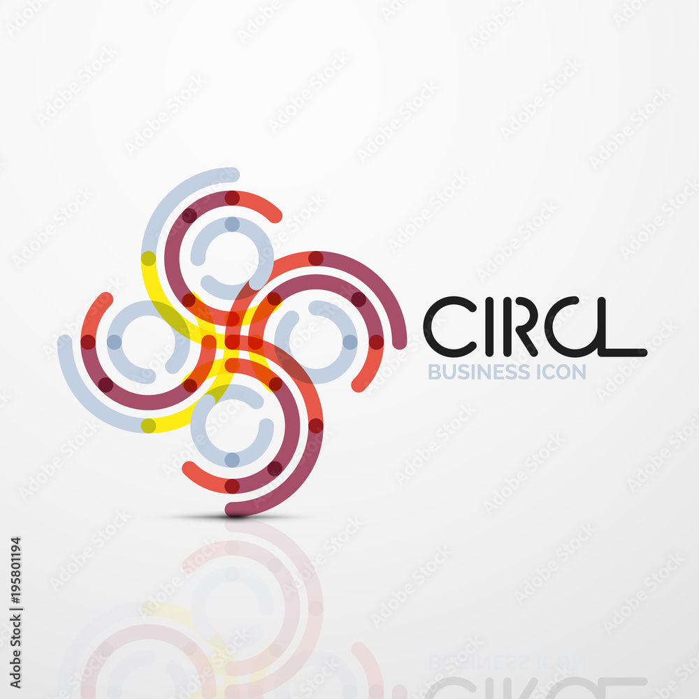 Abstract swirl lines symbol, circle logo icon Abstract swirl lines symbol, circle logo icon