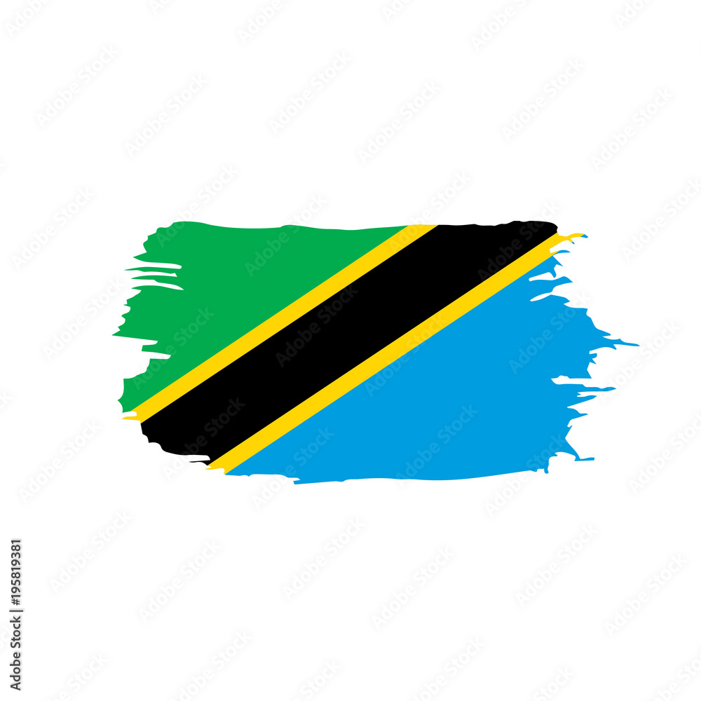 Obraz premium Tanzania flag, vector illustration