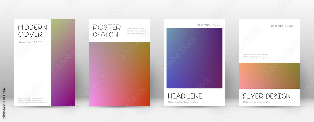 Flyer layout. Minimal marvelous template for Brochure, Annual Report, Magazine, Poster, Corporate Presentation, Portfolio, Flyer. Appealing gradient cover page.