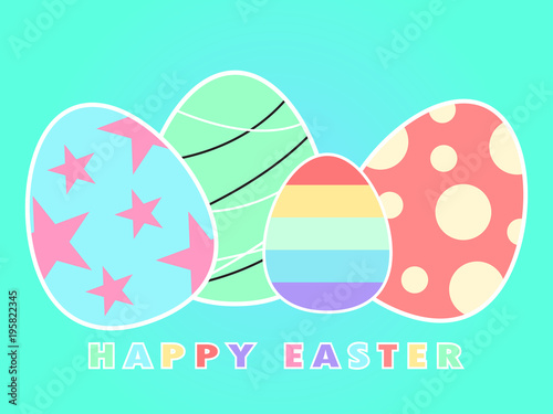 Abstract background Happy Easter with eggs, Vector illustration.