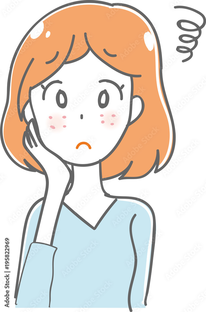 肌荒れに悩む女性のイラスト素材 Stock Vector Adobe Stock