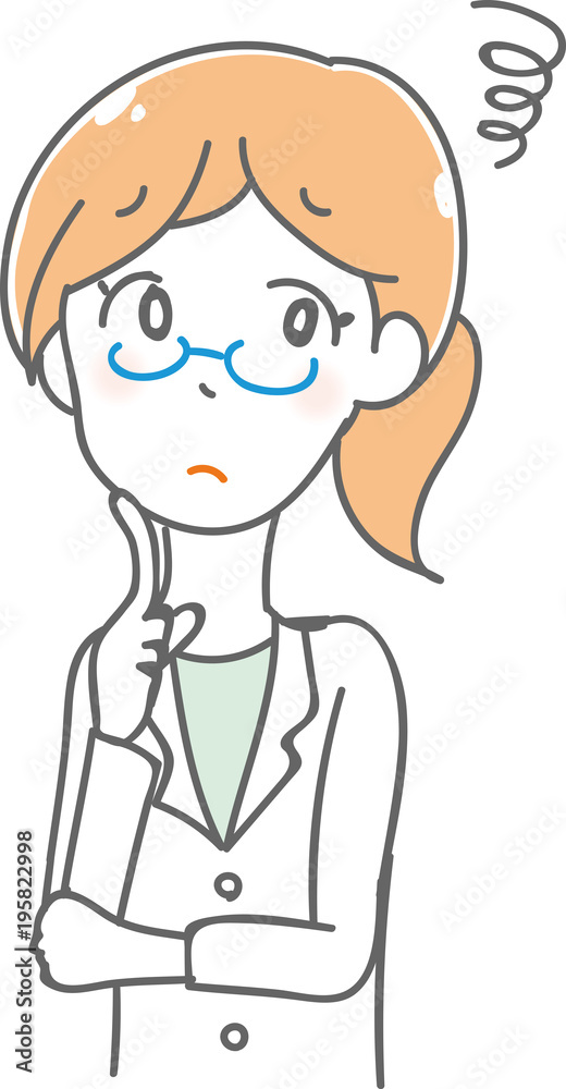 女性医師のイラスト素材(悩む) 女性医師のイラスト素材(悩む)