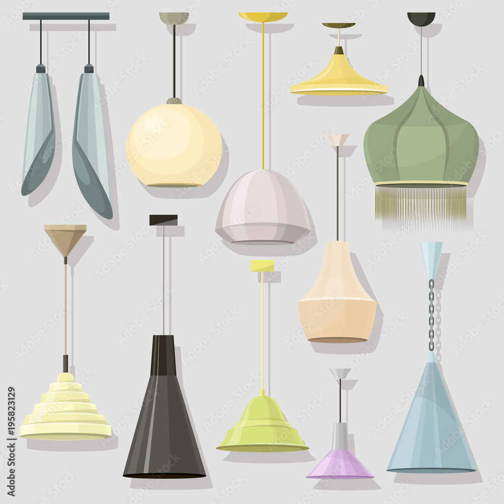 Lamps sign set for interior Lamps sign set for interior